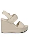 Calvin Klein Jeans Est.1978 Logo-strap 110mm Wedge Sandals In Neutrals