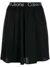 Calvin Klein Jeans Est.1978 Logo-waist Mini Skirt In Schwarz
