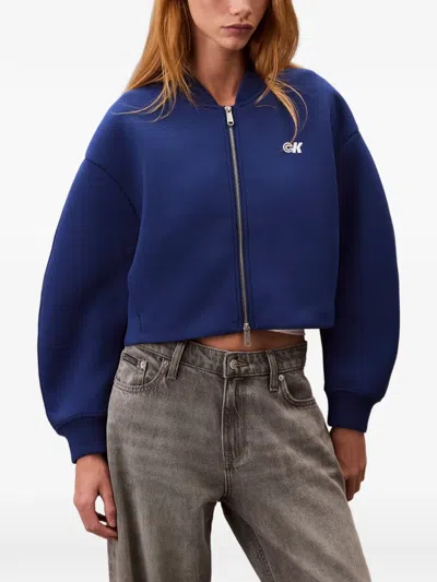 Calvin Klein Jeans Est.1978 Logo Zip Jacket In Blue