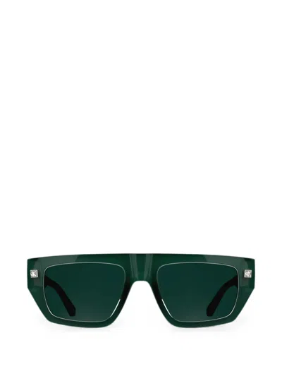 Calvin Klein Jeans Est.1978 Logo-plaque Square-frame Sunglasses In Green