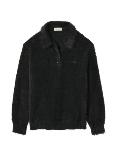 Calvin Klein Jeans Est.1978 Long-sleeve Polo Top In Black