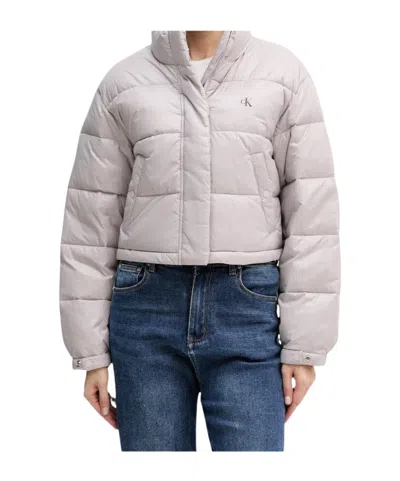 Calvin Klein Jeans Est.1978 Long-sleeved Cotton-padded Jacket In Gray