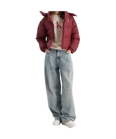 Calvin Klein Jeans Est.1978 Long-sleeved Down Jacket In Brown