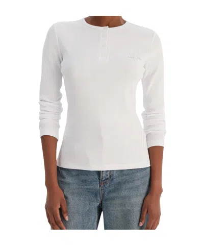Calvin Klein Jeans Est.1978 Long-sleeved Button-down T-shirt In White