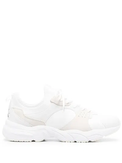 Calvin Klein Jeans Est.1978 Debossed-logo Leather Sneakers In 白色