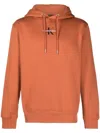 Calvin Klein Jeans Est.1978 Monologo Logo-print Hoodie In Orange
