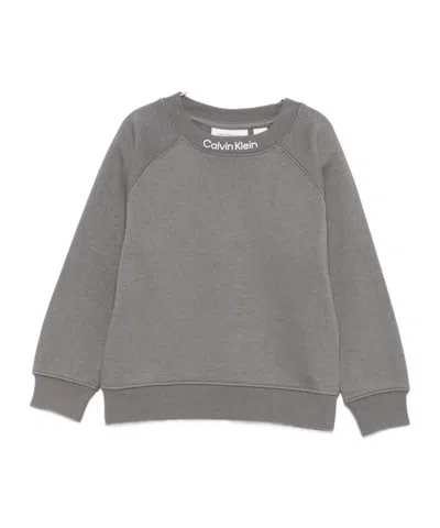 Calvin Klein Jeans Est.1978 Neck Fleece Sweatshirt In Gray