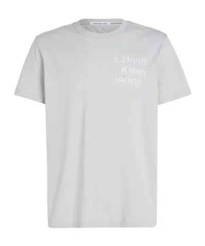 Calvin Klein Jeans Est.1978 Open-necked Black Shirt In White