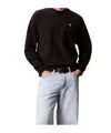 Calvin Klein Jeans Est.1978 Oversized Cotton Terry Sweatshirt In Black