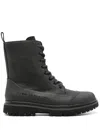 Calvin Klein Jeans Est.1978 Panelled Leather Ankle Boots In Black