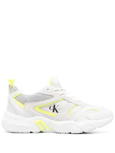 Calvin Klein Jeans Est.1978 Panelled Leather Sneakers In Weiss