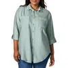 Calvin Klein Jeans Est.1978 Plus Womens Collar Trendy Button-down Top