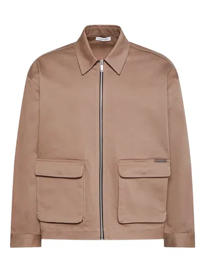 Calvin Klein Jeans Est.1978 Pocket Zip Jacket In Burgundy