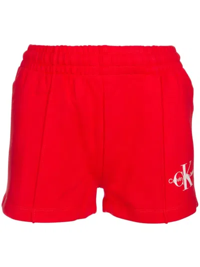 Calvin Klein Jeans Est.1978 Calvin Klein Jeans Logo Printed Track Shorts In Red