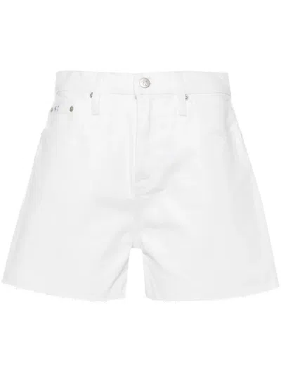 Calvin Klein Jeans Est.1978 Raw-cut Denim Shorts In White