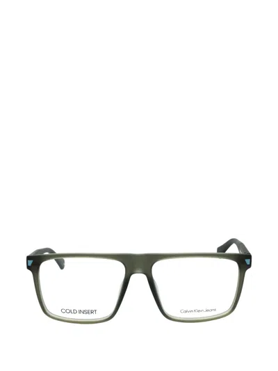 Calvin Klein Jeans Est.1978 Rectangle-frame Glasses In Green