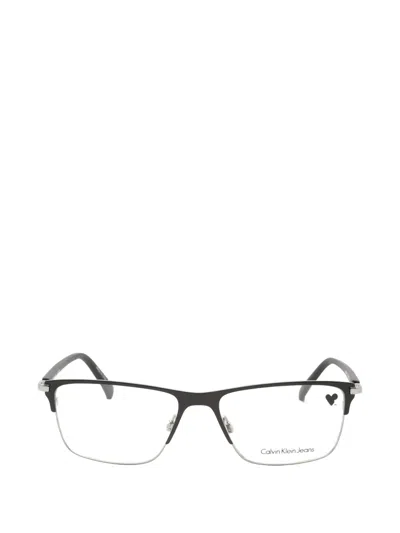 Calvin Klein Jeans Est.1978 Rectangle-frame Glasses In Transparent