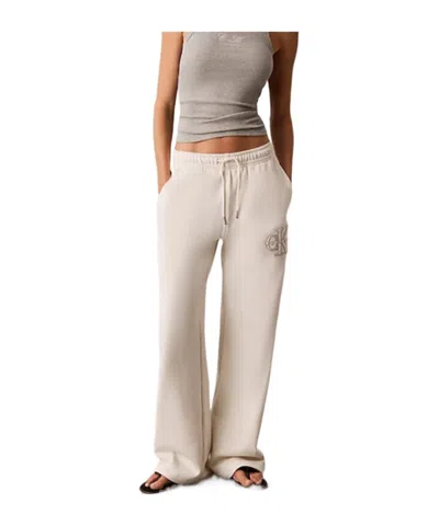 Calvin Klein Jeans Est.1978 Relaxed Cotton Terry Joggers In White