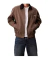 Calvin Klein Jeans Est.1978 Relaxed Cotton Twill Blouson Jacket In Brown