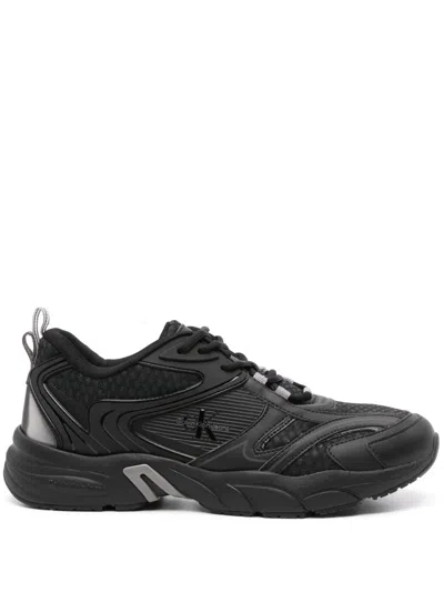 Calvin Klein Jeans Est.1978 Retro Tennis Panelled Sneakers In Black