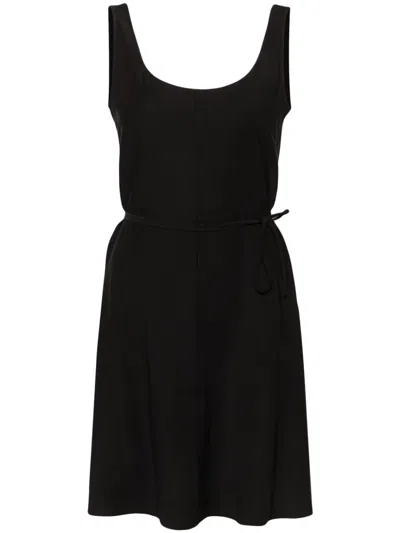 Calvin Klein Jeans Est.1978 Scoop-neck Twill Minidress In Black
