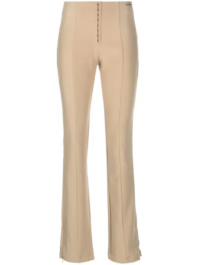 Calvin Klein Jeans Est.1978 Slim-cut High-waist Trousers In Neutrals