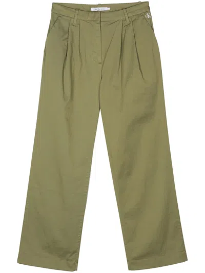 Calvin Klein Jeans Est.1978 Straight-leg Trousers In 绿色
