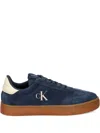 Calvin Klein Jeans Est.1978 Suede Lace-up Sneakers In Blue
