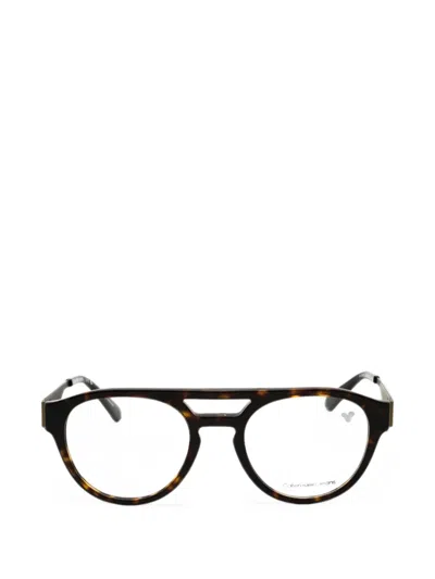 Calvin Klein Jeans Est.1978 Tortoiseshell-effect Round-frame Glasses In Black