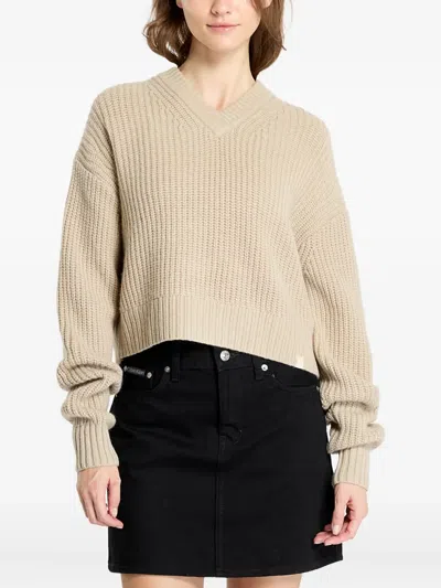 Calvin Klein Jeans Est.1978 V-neck Knitwear In Brown