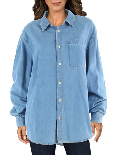 Calvin Klein Jeans Est.1978 Vignette Mens Denim Heathered Button-down Shirt In Multi