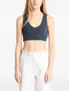 Calvin Klein Jeans Est.1978 Washed Woven Cropped Top In Gray