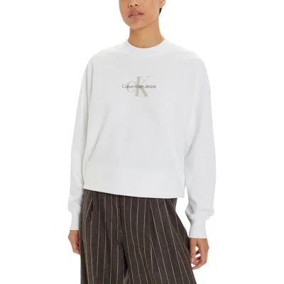 Calvin Klein Jeans Est.1978 White Cotton Rigenerato Sweater