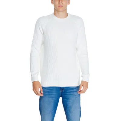 Calvin Klein Jeans Est.1978 White Organic Cotton Sweater In Blue