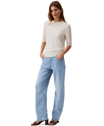 Calvin Klein Jeans Est.1978 Women's 90s Loose-fit Stretch Jeans In Washed Light Indigo