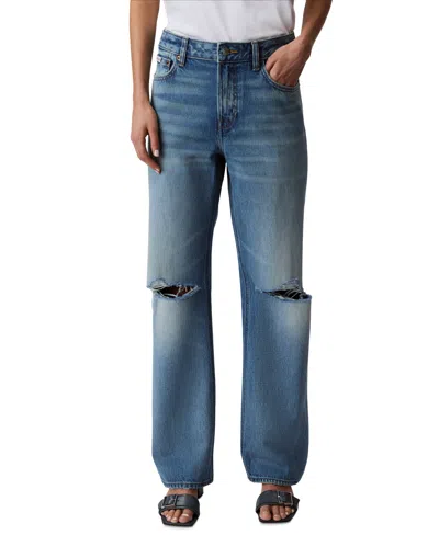 Calvin Klein Jeans Est.1978 Women's 90s Straight-leg Rigid Jeans In Gold Dust