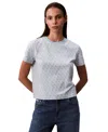 Calvin Klein Jeans Est.1978 Calvin Klein Women's Allover Monogram Classic T-shirt In Gray