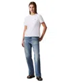 Calvin Klein Jeans Est.1978 Women's Archive Logo Cotton Crewneck T-shirt In Brilliant White
