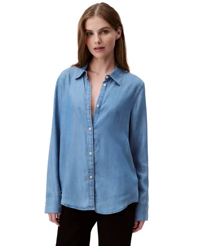 Calvin Klein Jeans Est.1978 Women's Chambray Shirt In Soft Blue