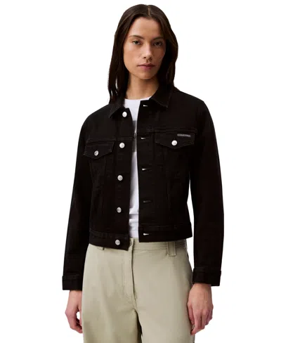 Calvin Klein Jeans Est.1978 Women's Classic Denim Trucker Jacket In Ink