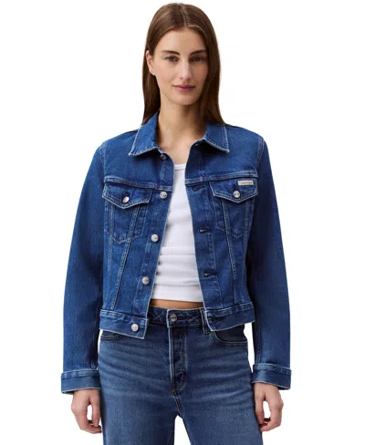 Calvin Klein Jeans Est.1978 Women's Classic Denim Trucker Jacket In Runaway Blue