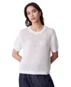 Calvin Klein Jeans Est.1978 Women's Cotton Open-stitch Short-sleeve Sweater