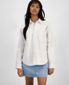 Calvin Klein Jeans Est.1978 Women's Cotton Oversized Utility Shirt In Soft Bone