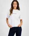 Calvin Klein Jeans Est.1978 Women's Cotton Relaxed-fit Logo T-shirt In White