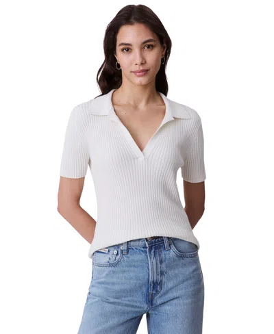 Calvin Klein Jeans Est.1978 Women's Cotton Ribbed Monogram-logo Polo Top