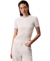 Calvin Klein Jeans Est.1978 Calvin Klein Women's Cotton Ribbed Slim T-shirt In Neutral