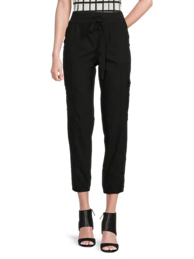 Calvin Klein Jeans Est.1978 Petite High-rise Cropped Cargo Pants In Black