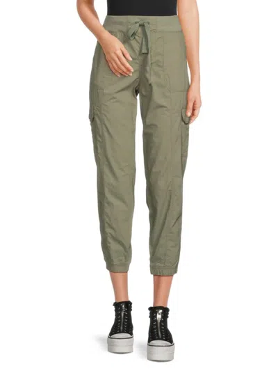 Calvin Klein Jeans Est.1978 Women's Cropped Cargo Joggers In Sage Brush
