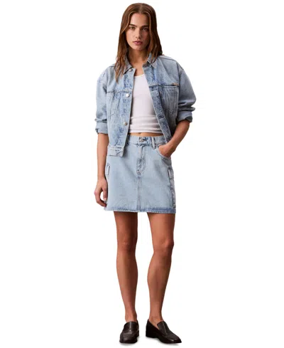 Calvin Klein Jeans Est.1978 Women's Denim Cargo Mini Skirt