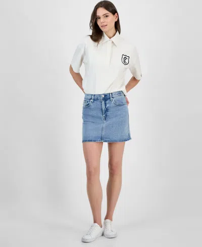 Calvin Klein Jeans Est.1978 Women's Denim Mini Skirt In Blue Stone